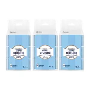 크리넥스 마이비데 클린케어 미니(휴대용), 10매, 6입, 3개(180매)