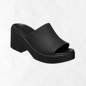 [크록스] 여성 브루클린 웨지 힐 통굽 슬리퍼 샌들 블랙 209408-060 196878