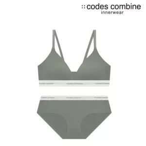 [코데즈컴바인이너웨어](강남점)퓨징 트라이앵글 라이트카키 브라렛세트(CDWBR812LKH+CDWPT812LKH)