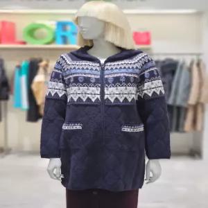 [베네통] 베네통 패턴 후드 롱 니트 가디건 BAKC53461