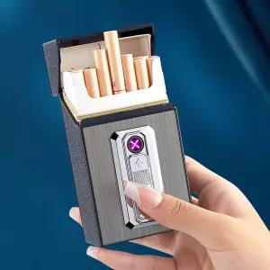 담배케이스 플라즈마 라이터 일체형 C타입 충전식 일반형 담배 1갑 통째로 수납  튼튼하고 편리해요