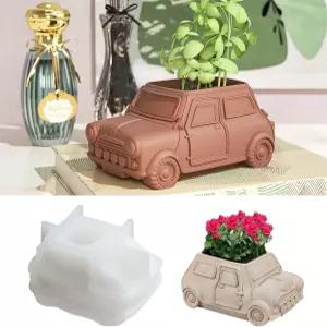 LKYRN 3D 버스 모양 실리콘 몰드 (레진 캐스팅용) ？ 창의적인 자동차 화분 다육 식물 홀더 및 DIY 공예품