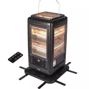 GOSS 리모컨형 세이프가드 오방 히터 (블랙) / 전기 난로 전열기 난방기구