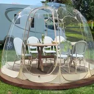 투명텐트 돔형 캠핑 4 캐노피 바람막이 회색