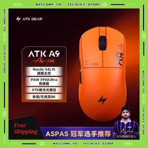 새로운 ATK A9 에어 얼티밋 게이밍 마우스 무선 블루투스 경량 PAW3950 울트라 듀얼 8K e스포츠 마우스 FPS