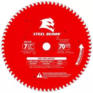 얇은 금속용 디아블로 스틸 데몬 카바이드 팁 톱날 - 지붕 사이딩 데크 및 금속 가공에 이상적 직경 7-1/4