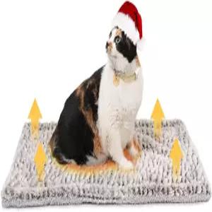 셀프 히팅 캣 패드 워밍 베드 27.5인치 x 18.5인치 온열 고양이 매트 야외 및 실내 대형 작은 강아지