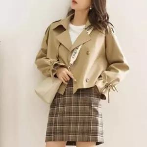 코트 크롭 여성 트렌치 숏 바바리