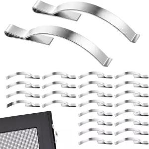 30개의 창문 스크린 텐션 스프링 클립 스테인리스 스틸 플랫 코너 마운트 알루미늄 채널의 스크린을 단단히