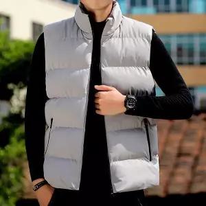 [하프클럽/]남여 커플 패딩조끼 빅사이즈 하이넥 지퍼조끼 커플룩