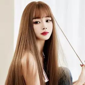 [하프클럽/]긴머리 통가발 밀크브라운 여성 패션 인모 인조모