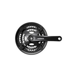 [미국배송] 시마노 투어니 TY501 6/7/8단 175MM 24/34/42T 사각 크랭크셋 체인가드 블랙