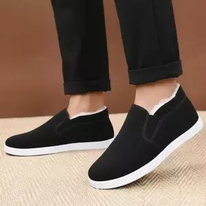 [라일리] Rly 데일리 방한 기모 블랙 슬립온 스니커즈 남녀공용