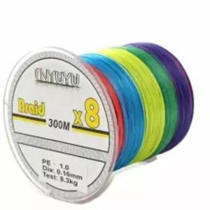 PE합사라인 스트롱 8합사 낚싯줄 1호 300m 한치 낚시 오색합사줄