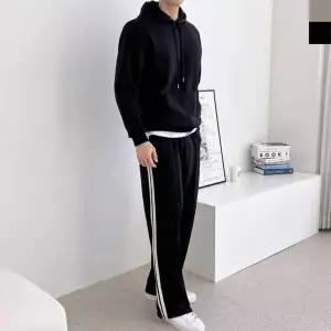 커플 오버핏 남성 후드티 트랙팬츠 테이프라인 스포츠웨어