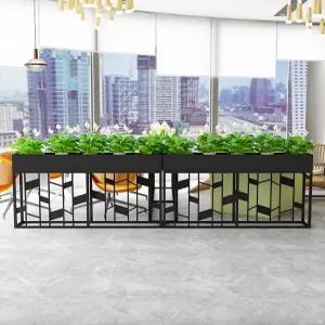철제 화분 80x25x80 칸막이 파티션 블랙 공간분리대 책장 길이 카페