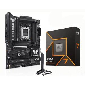 마이크로 센터 AMD Ryzen 7 9700X CPU 프로세서와 ASUS TUF 게이밍 B850-PLUS WiFi AM5 ATX 마더보드(DDR5, PCIe 5.0, 3X M.2, Wi-Fi 7, USB 20Gbps 타입-C)