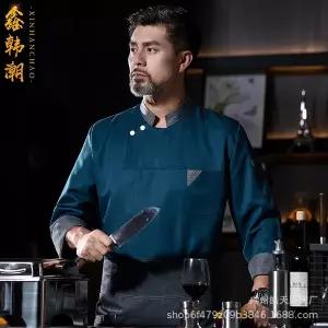 조리복 셰프복 요리복 주방복 주방 작업복 남자 남성 방수 요리사 긴팔 호텔 베이킹 수통 식사 유니폼 세트