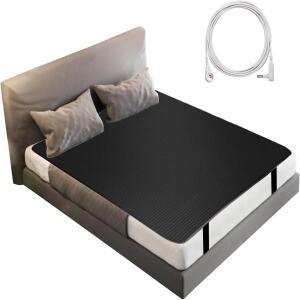 침대용 접지/접지 매트 (퀸 사이즈, 15피트 코드 포함) 정전기 방지 매트, 더 나은 수면, 스트레스 완화,