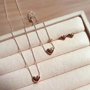 통통하트 얇은체인 여성볼귀걸이 목걸이 팔찌 택1