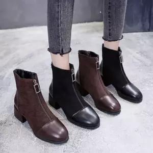 스웨이드 기모 4.5cm 앵클 부츠1890 여성부츠 여자미들부츠 워커힐 여성워커 여성워커부츠