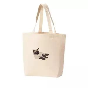 에코백 토트백 고양이 CAT 비스듬히 야옹이 자다 일어난 그림 다양한 사이즈