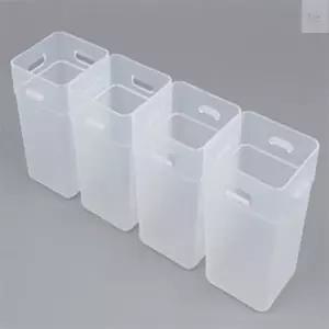 미니 사각 수납케이스 볼펜꽂이 사각틴케이스 투명사각통 연결수납함