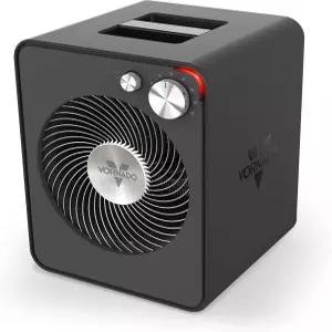 2개의 열 설정과 조절 가능한 온도 조절기를 갖춘 보네이도 VMH300 실내 금속 히터 스톰 그레이