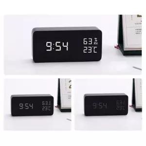 우드 디지털 알람시계 온습도 LED 탁상시계 원목 인테리어 소품 WFLNG4D