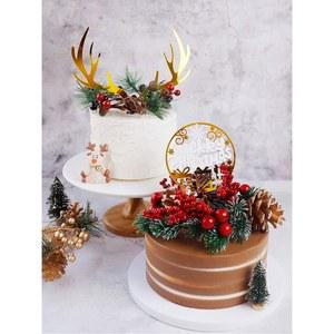 컵케익 크리스마스 토퍼 눈사람 장식 산타 트리 솔방울 원형 케이크