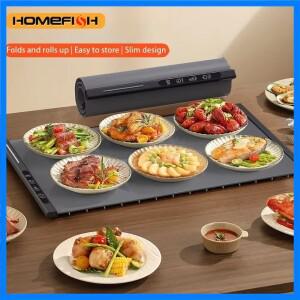 홈피쉬 휴대용 전기 음식 보온 트레이 접이식 온열 매트 3단계 온도 조절 빠른 전체 표면 가열 파티용