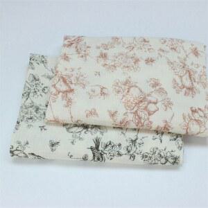 방수원단 레트로 꽃과 식물 면 천 이중 레이어 거즈 크레페 홈 웨어 잠옷 원단 135x50cm
