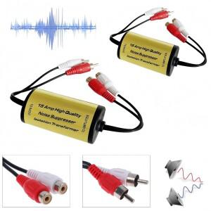 오디오 노이즈 필터 억제기 RCA 연결용 그라운드 루프 솔레이터 험음 제거 정 차량  스테레오 시스템 어댑