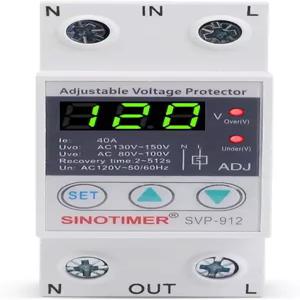 SVP912 조정 가능한 전압 보호기 자동 복구 LED 디스플레이 보호 장치와 서지 릴레이를 연결하는 40A