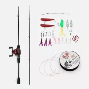 굿캐스팅 베이트 릴+루어+낚싯대세트 2.1m 좌핸들 입문용릴낚싯대 초보낚시