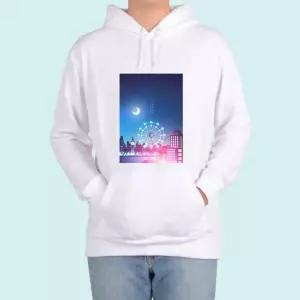 후드티 남여공용 관람차 몽환적인 별 초승달 맞춤 디자인