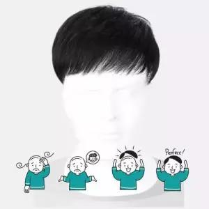 남성용 정수리 가발 인모 내추럴 스타일 WFLH9UY