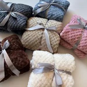 금깨비 와플 극세사 무릎담요 차량용 미니 사무실 차량 어깨 담요 70x100cm