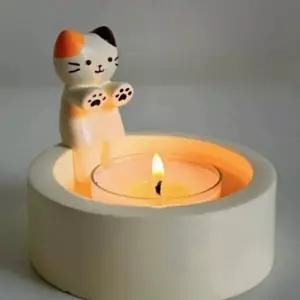 [알티피아]bns 귀염냥 불쬐는 고양이 양초 홀더 캔들 트레이 받침대