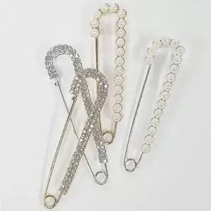 포인트 큐빅 진주 브로치 바지 옷 브로치장식 고정핀 수선핀