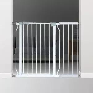 딩동펫 애견 반자동 안전문 가림막 프리미엄 화이트 대형 가로 104-111 x 높이 78 cm