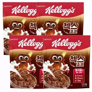 켈로그 첵스초코 1200gx4개 대용량 시리얼 아침식사대용