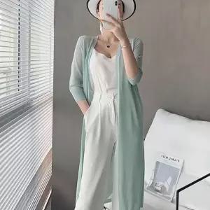 시스로가디건 데일리 루즈핏 라인 봄 여름 로브 시스루 롱가디건