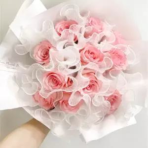 웨이브 시폰 꽃 포장지 선물포장지 3color 시폰 선물 리본끈 예쁜 포장 재료 꽃 지도매 플로리스트