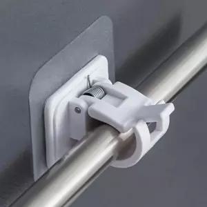 붙이는 무타공 커튼후크 커튼 켓 압축 봉 고정 홀더 2P 못없이 달기 커텐 지지대 걸이 거