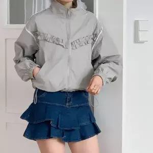 |CSJ6C97|여성용 러블리 프릴 레이스 바람막이 봄 점퍼 집업