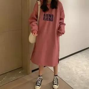 루즈핏 기모 후드 원피스 데일리 여성 롱 원피스 옆트임 캐주얼