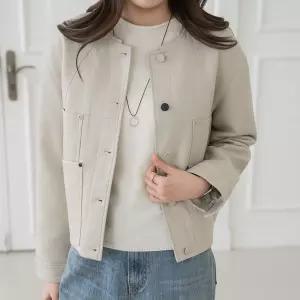 [마담4060]엄마옷 마담4060 [모던베이직]아더버튼핀턱레더 데일리 중년여성 자켓(77size)(3color)-RJK26020