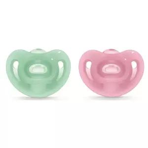 누크 노리개젖꼭지 공갈 쪽쪽이 2단계 그린 핑크 세트