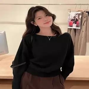 4컬러 가을 겨울 오프숄더 가오리핏 팔뚝살커버 니트